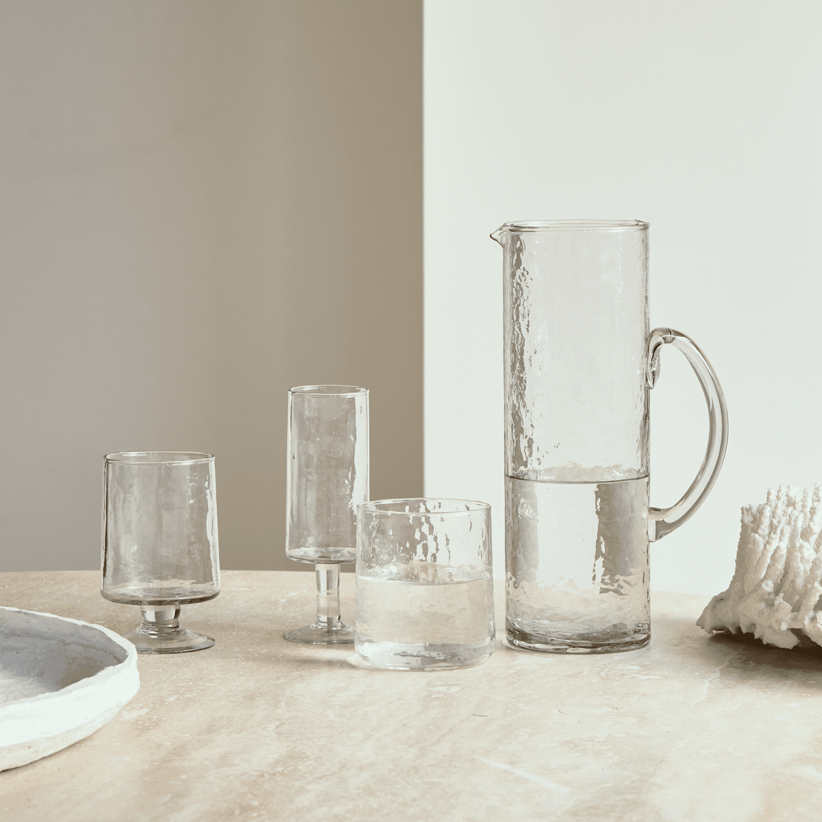 Wine glass Hammered Transparent (set of 4)