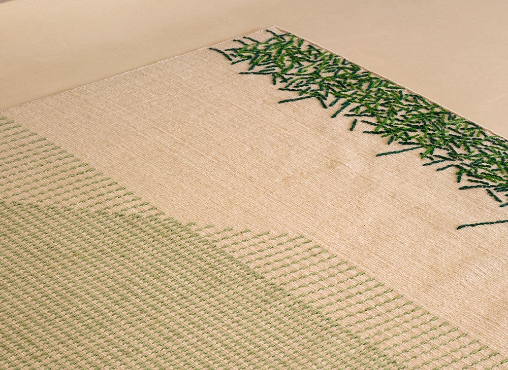GAN Backstitch Calm Rug, Green