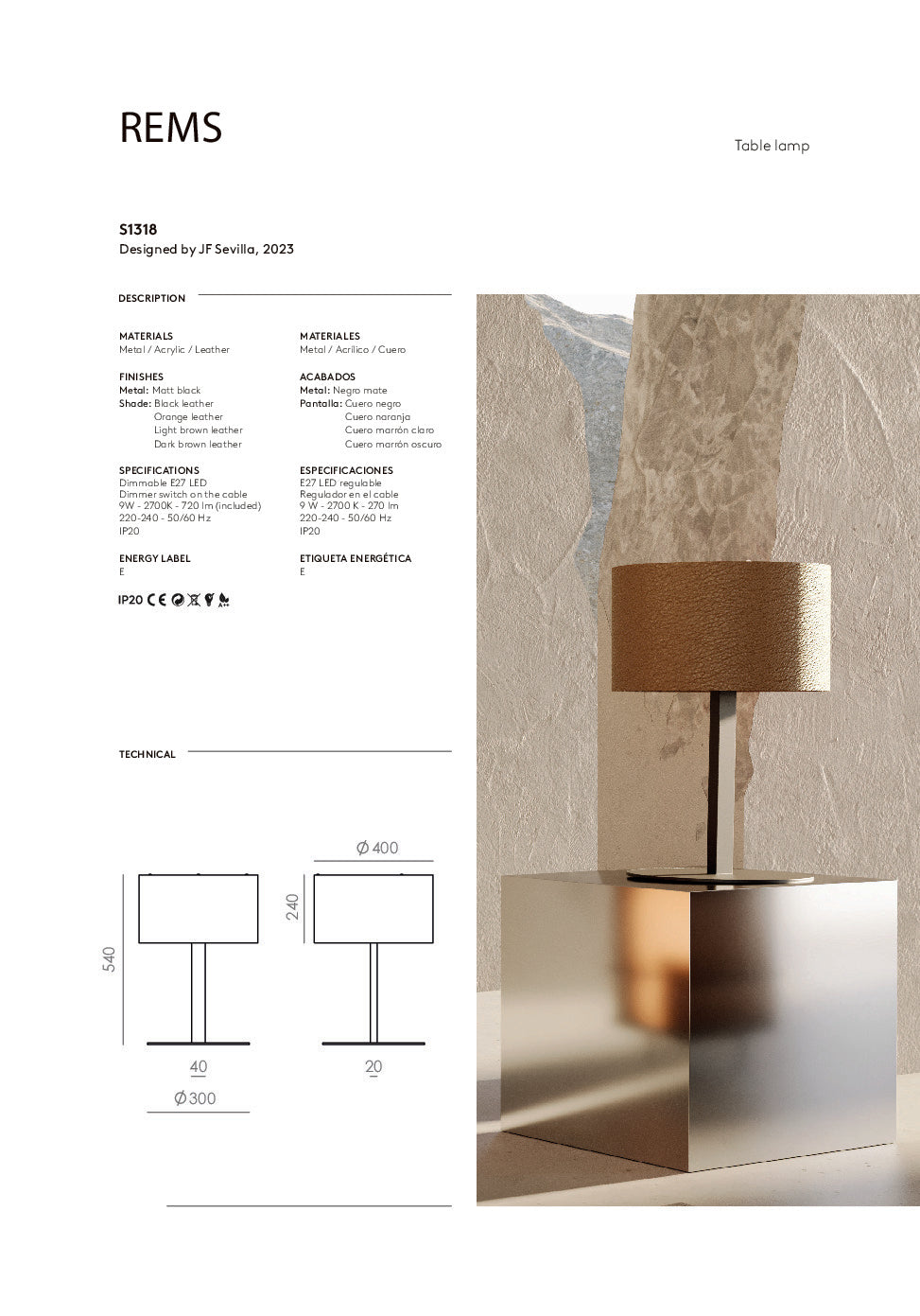 Rems Table Lamp, image: Aromas