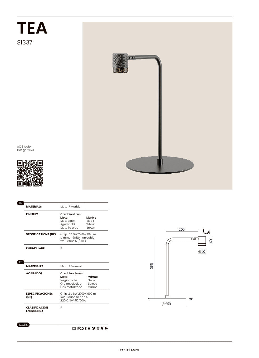Tea Table Lamp, image: Aromas