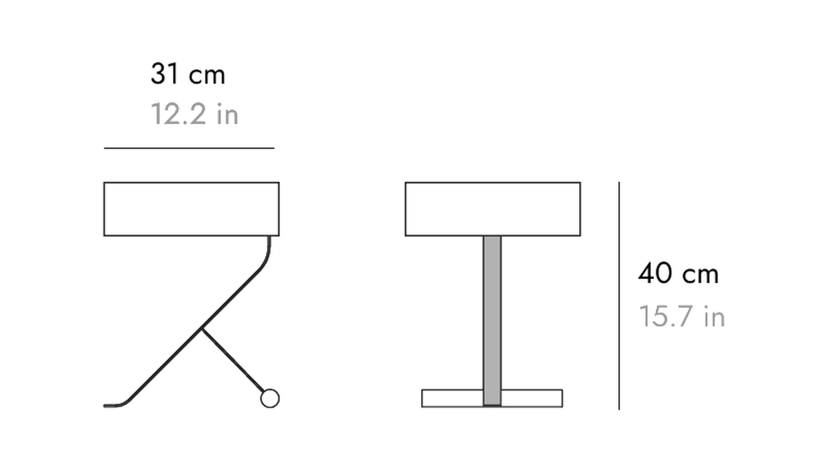 Punt Chicago Table Lamp, technical drawing