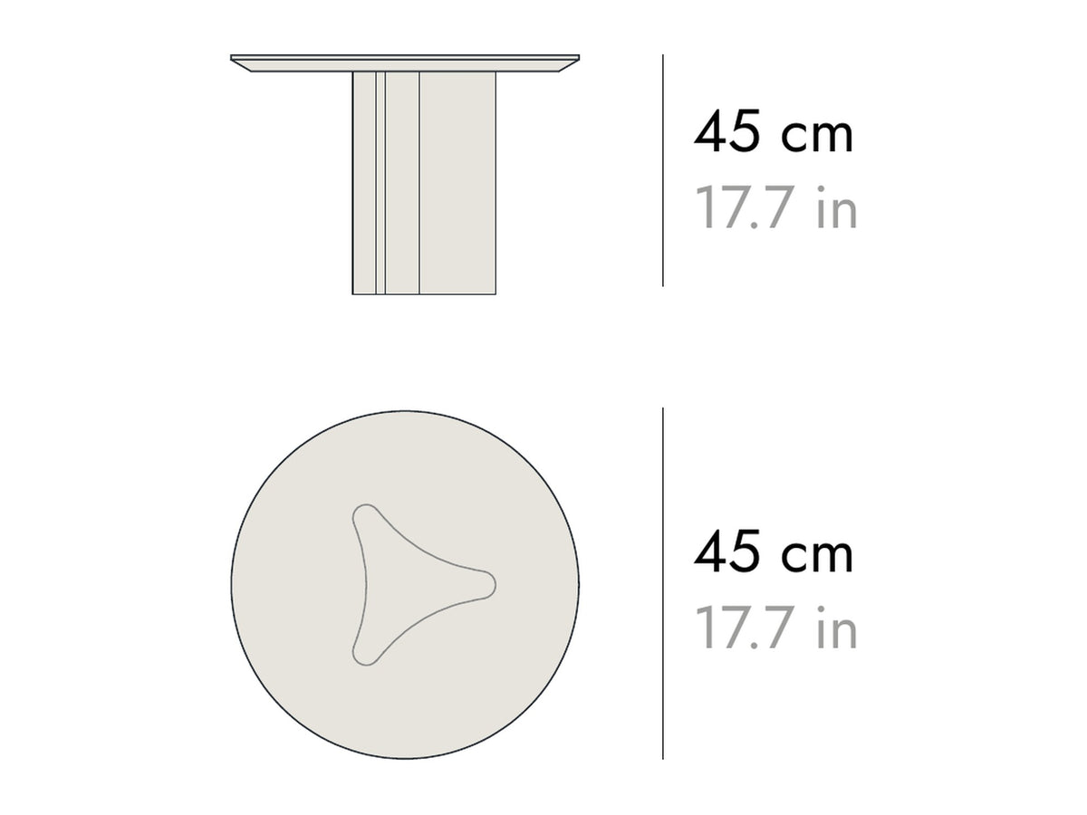 Punt Column Side Table, technical drawing