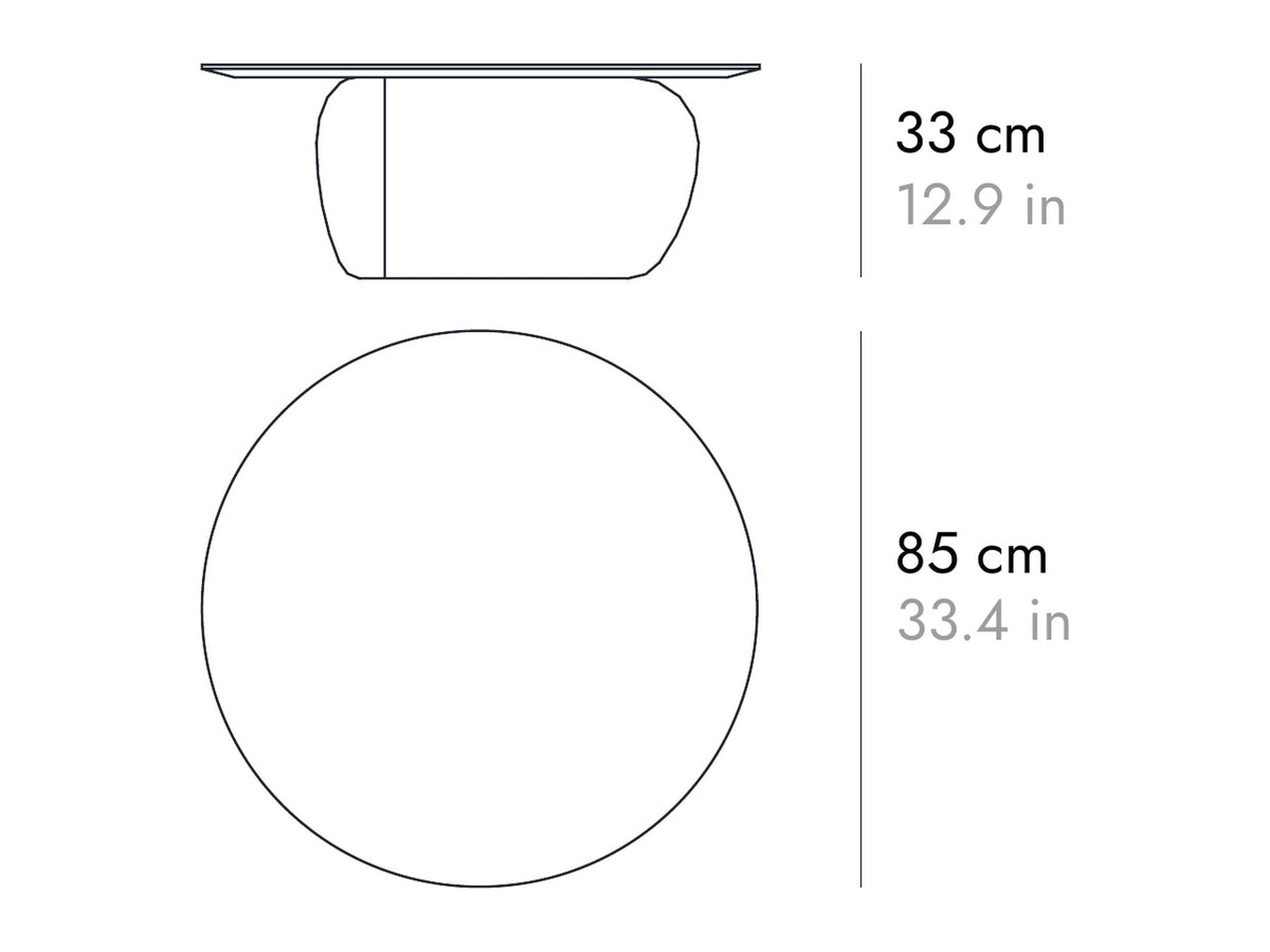 Punt Coral Coffee Table, technical drawing