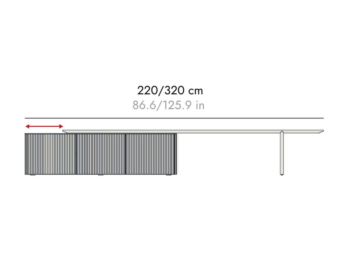 Punt Velasca Sideboard, technical drawing