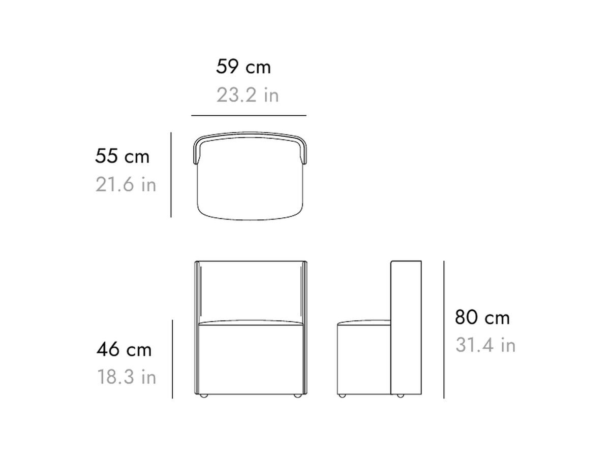 Punt Corte Chair, technical drawing