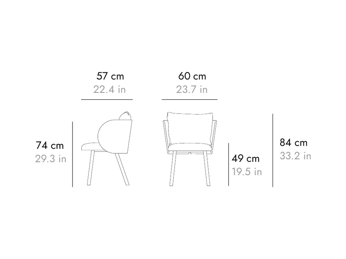 Punt Gonna Chair, technical drawing