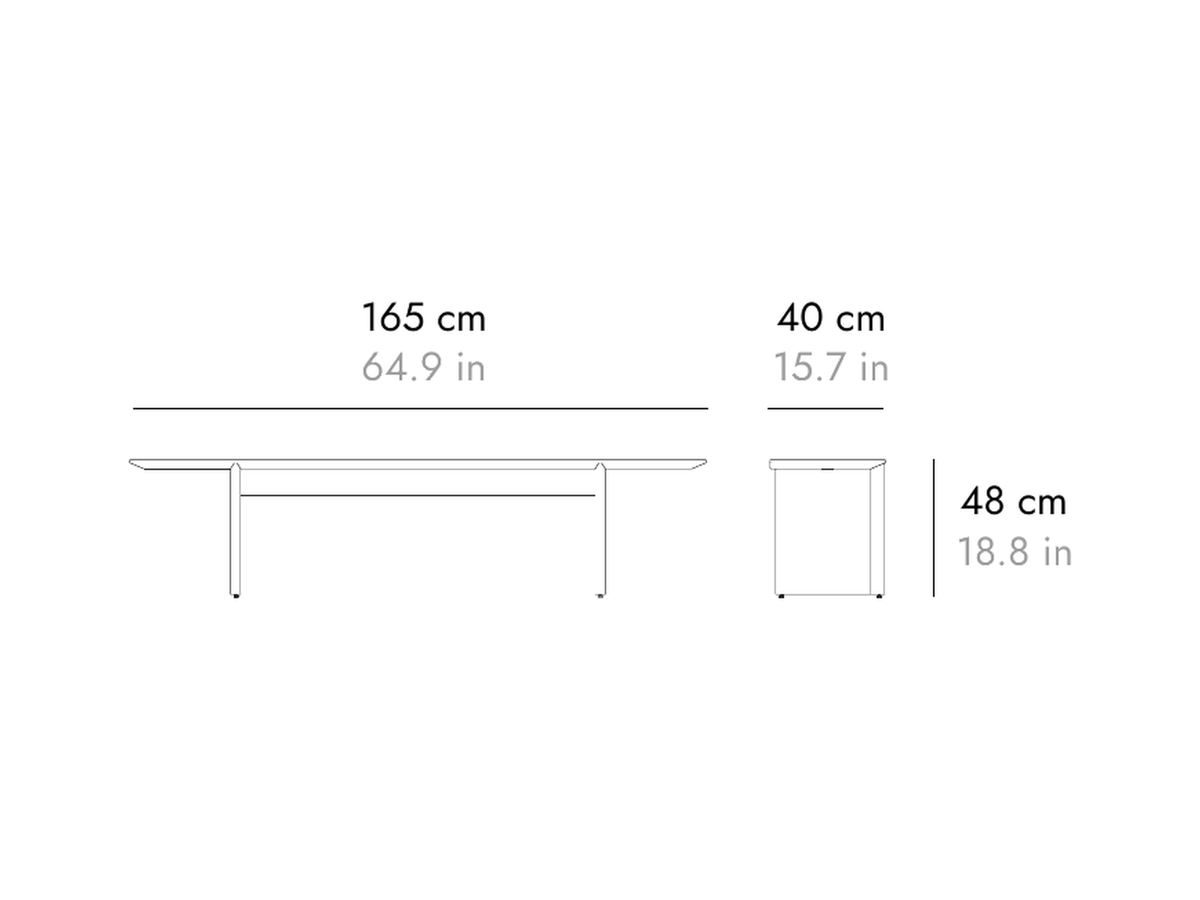 Punt Velasca Bench, technical drawing