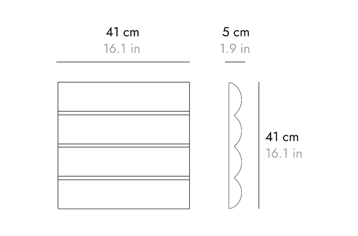 Punt Nuvol Wall Panel, technical drawing