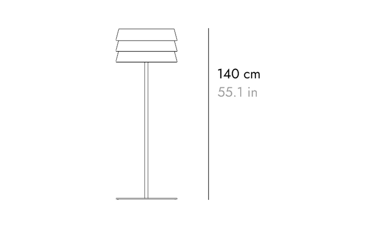 Punt Sussex Floor Lamp, technical drawing