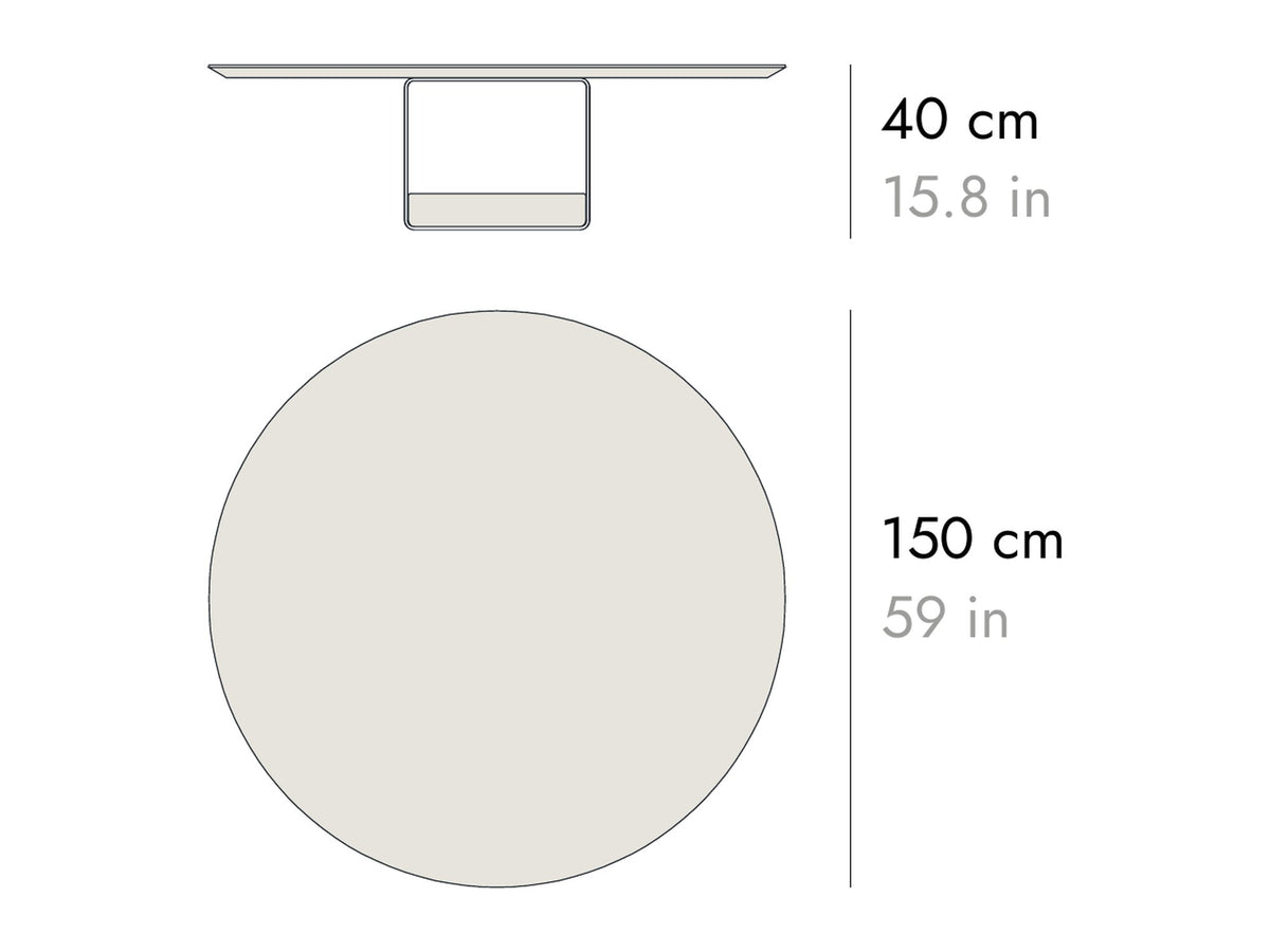 Punt Vacía Large Coffee Table, technical drawing