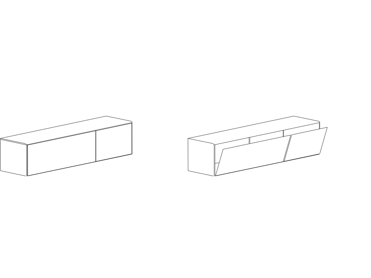 Punt Malmö Sideboard, technical drawing