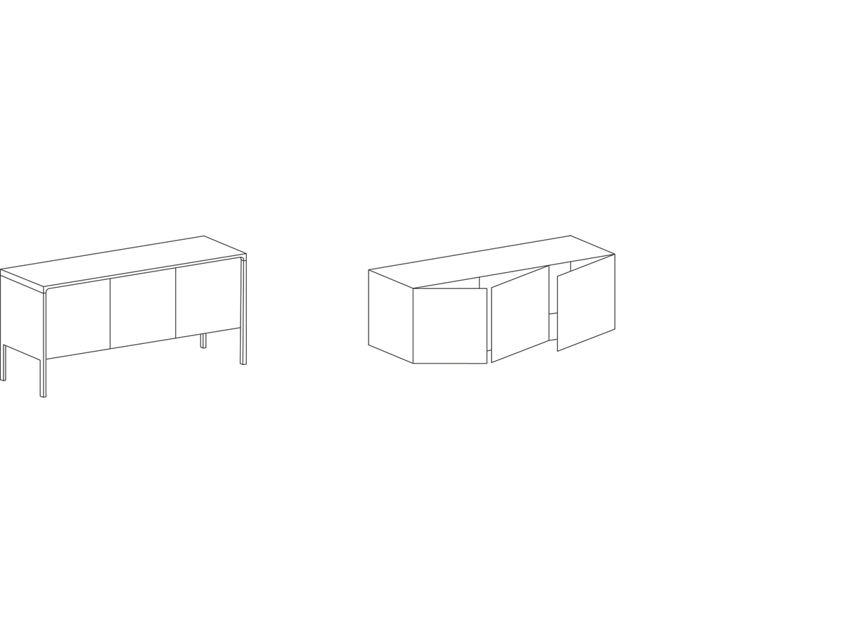 Punt Tactile Sideboard, technical drawing