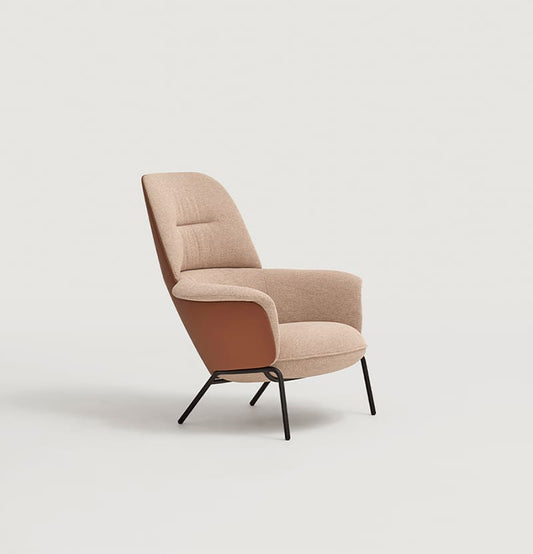Ulis lounge chair, high shell, metal base, image: Capdell