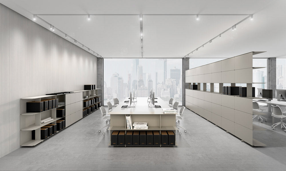 Systemtronic Wing 1600 Freestanding Shelving, 6 Shelves. Photo: Systemtronic