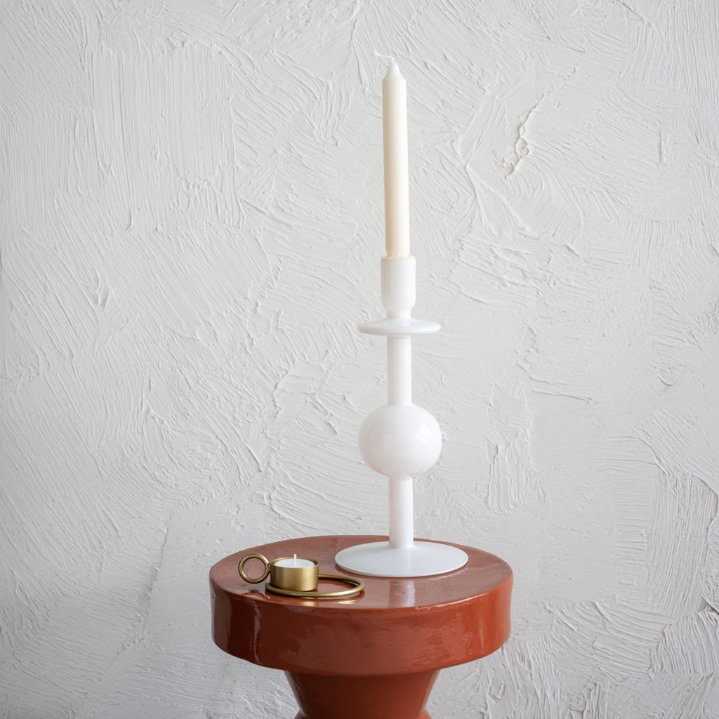 Candle holder recycled glass Bulb, 30cm