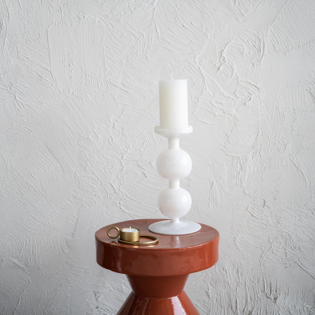 Candle holder recycled glass Bulb, 25cm