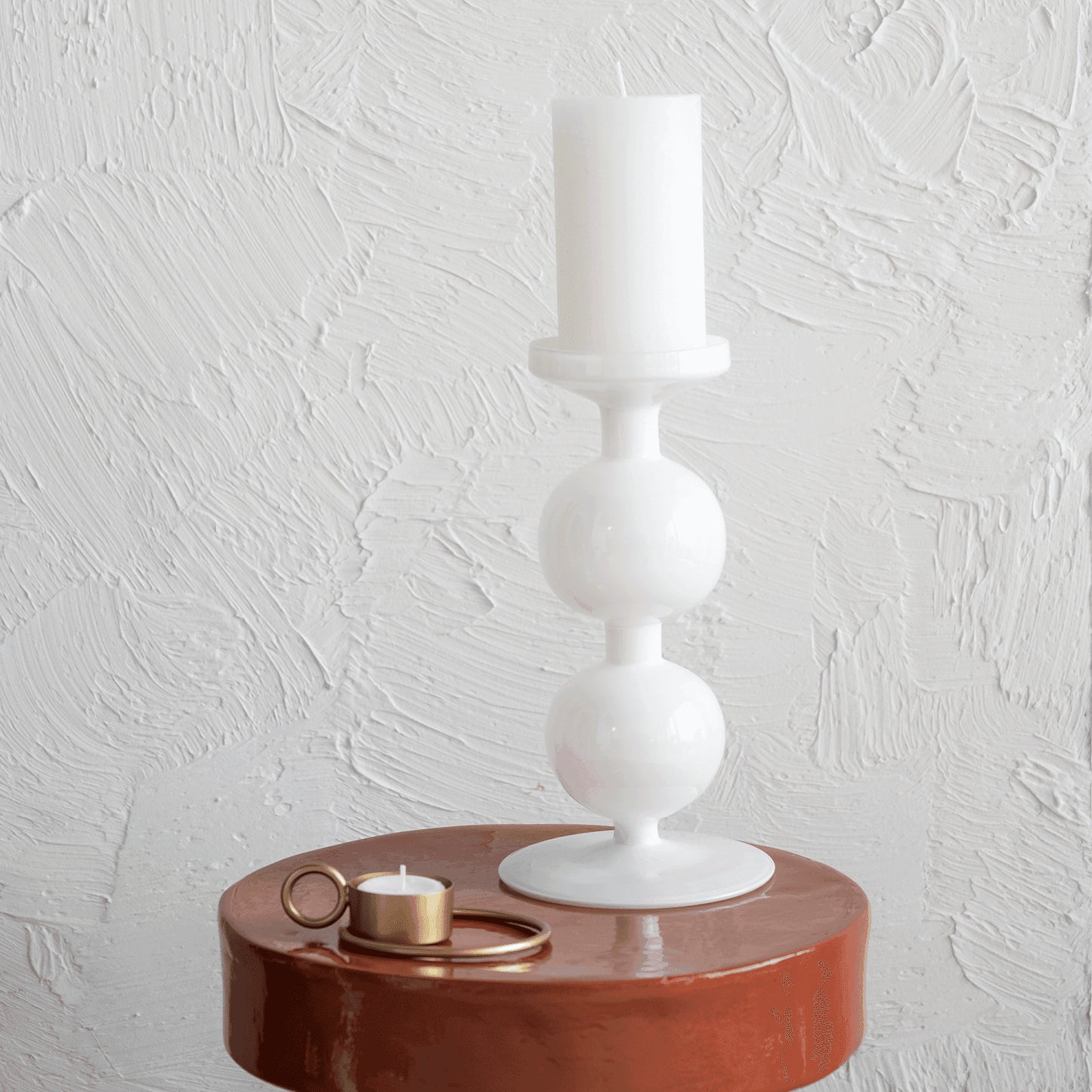 Candle holder recycled glass Bulb, 25cm