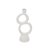 Candle holder ecomix Rough Sophistication Double, White