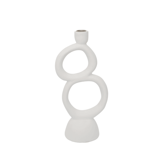 Candle holder ecomix Rough Sophistication Double, White