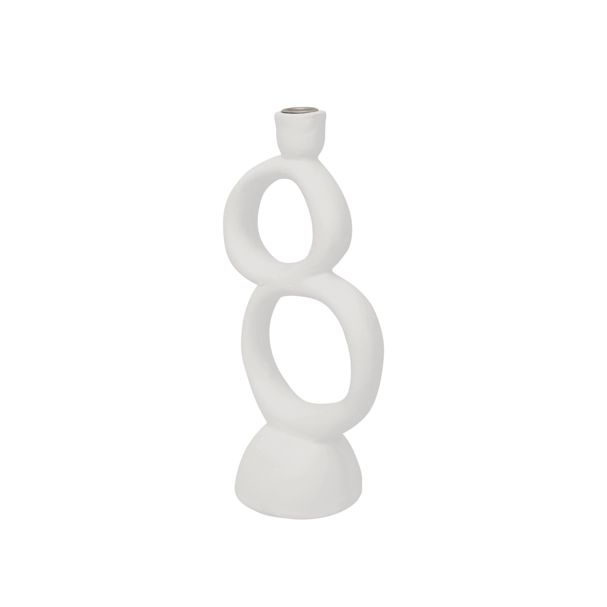 Candle holder ecomix Rough Sophistication Double, White