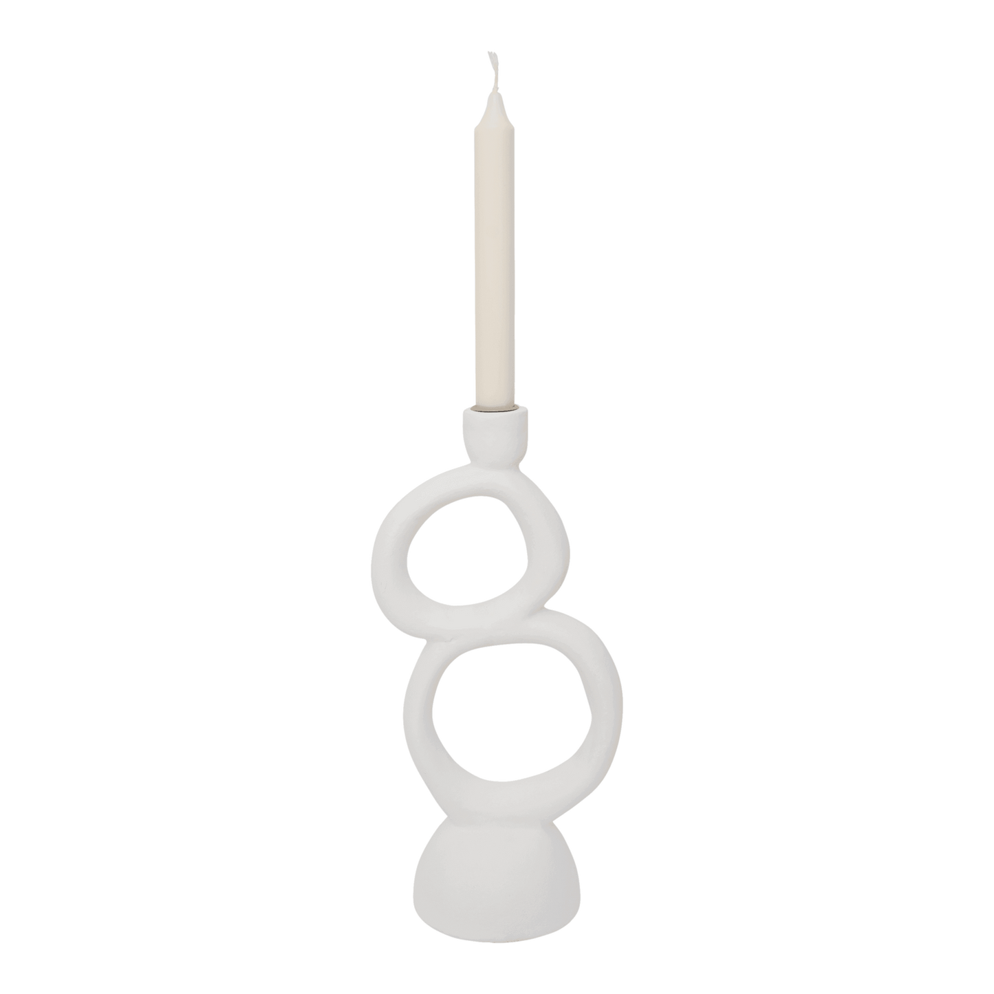 Candle holder ecomix Rough Sophistication Double, White