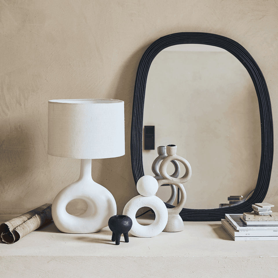 Candle holder ecomix Rough Sophistication Double, White