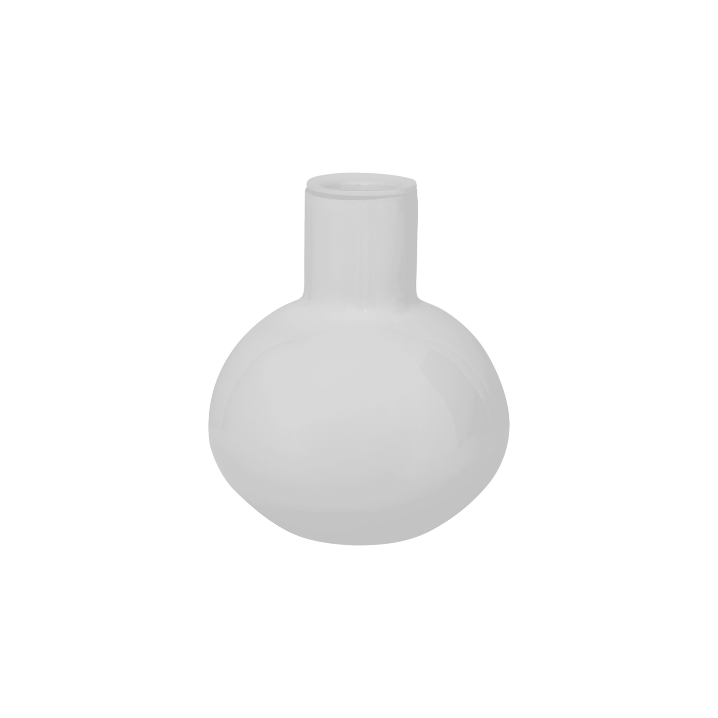 Candle holder Bubble Recycled Glass Opaque S, white