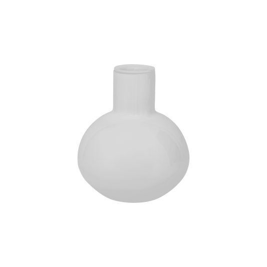 Candle holder Bubble Recycled Glass Opaque S, white
