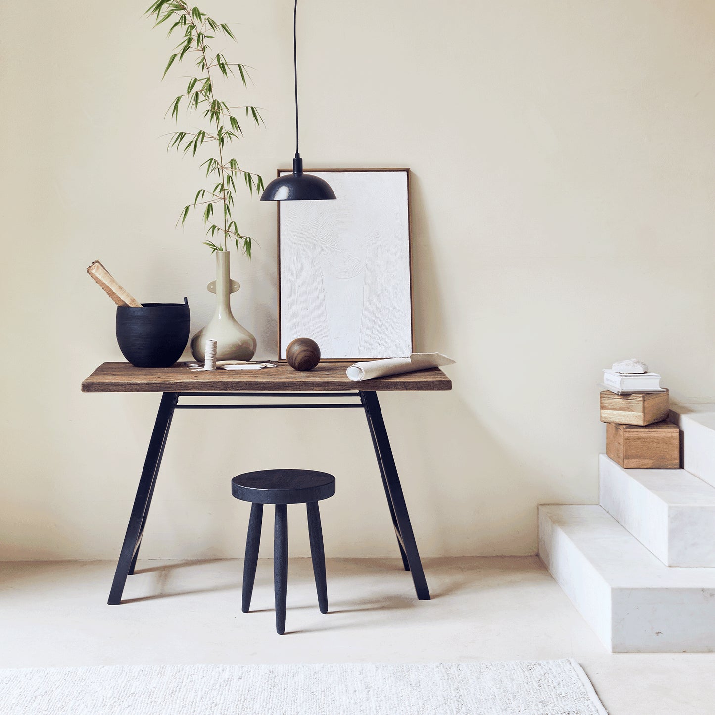 Office desk reclaimed wood and Acacia
