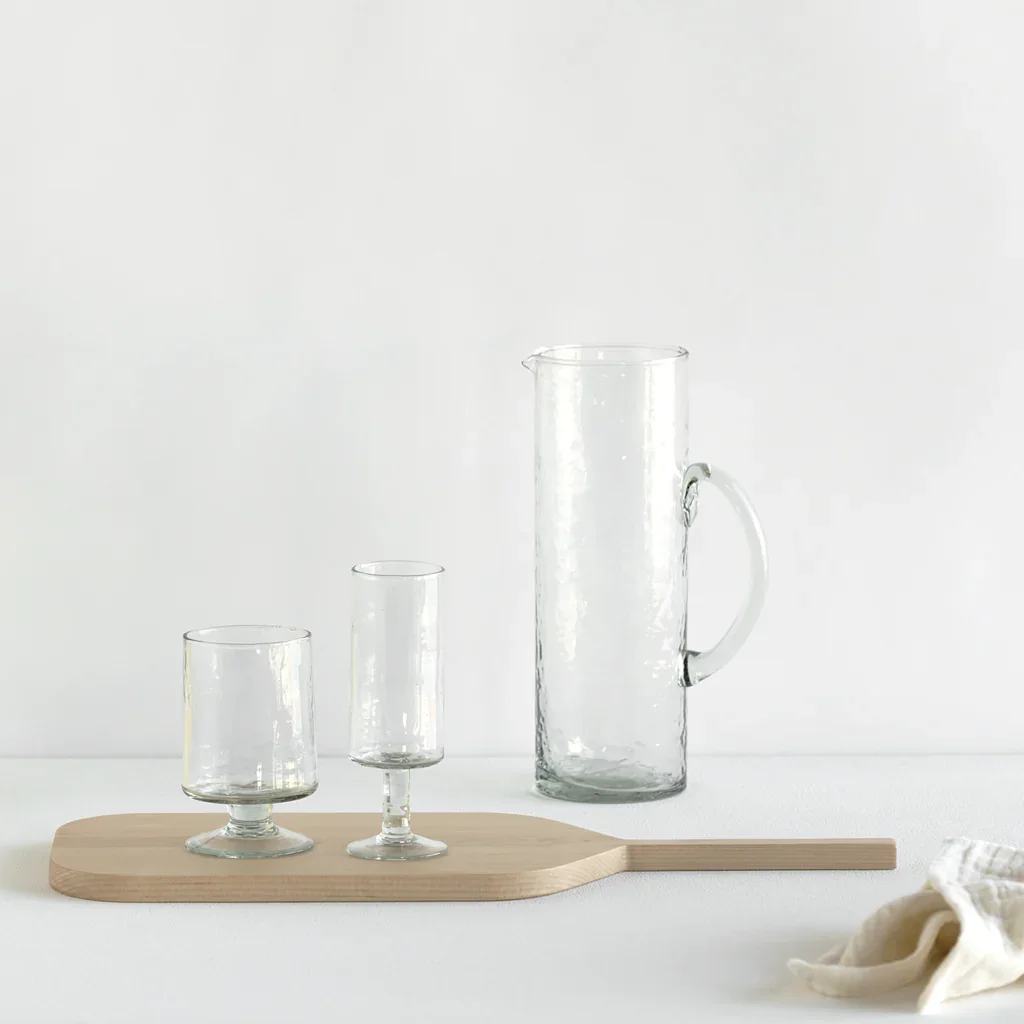 Champagne glass Hammered transparent (set of 4)