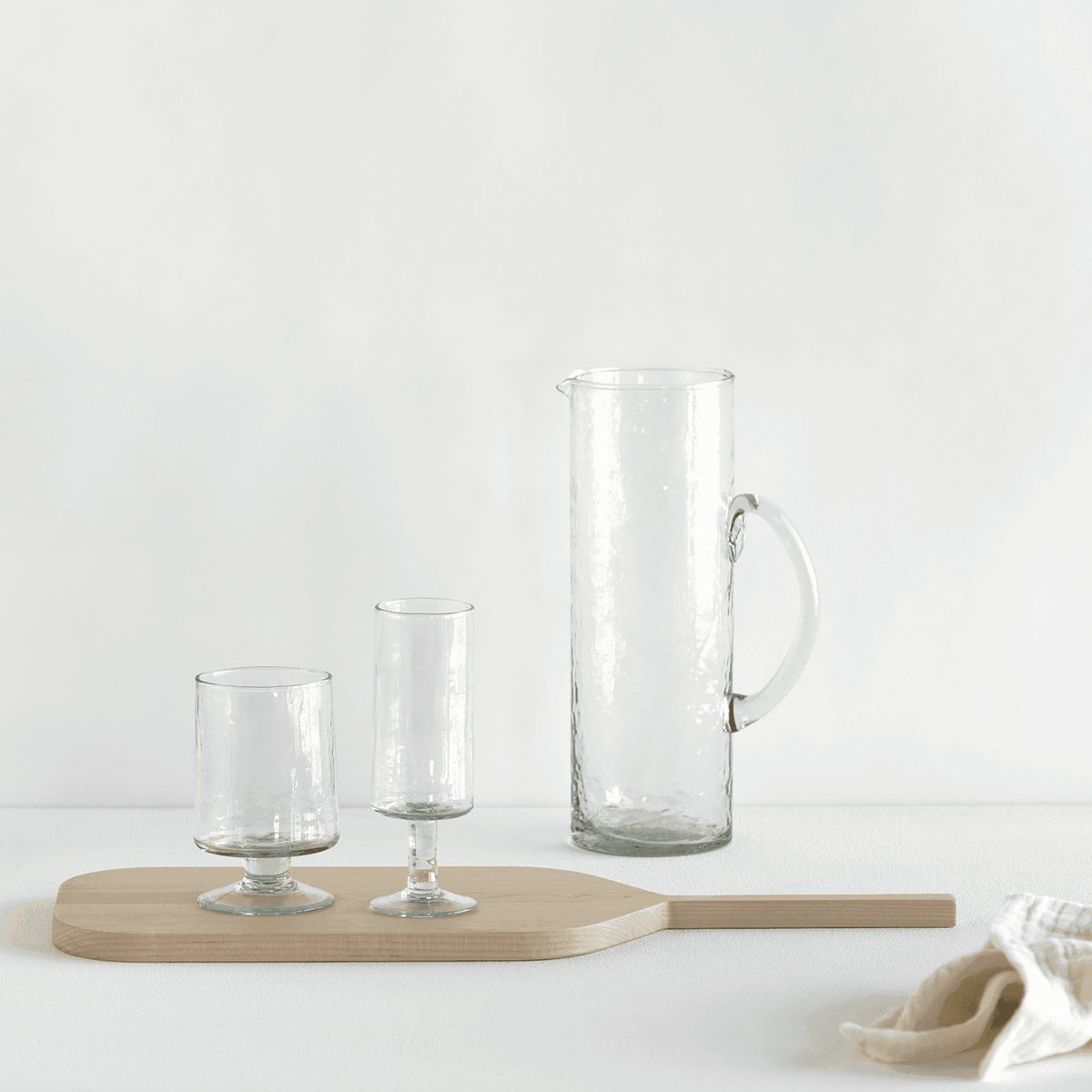 Champagne glass Hammered transparent (set of 4)