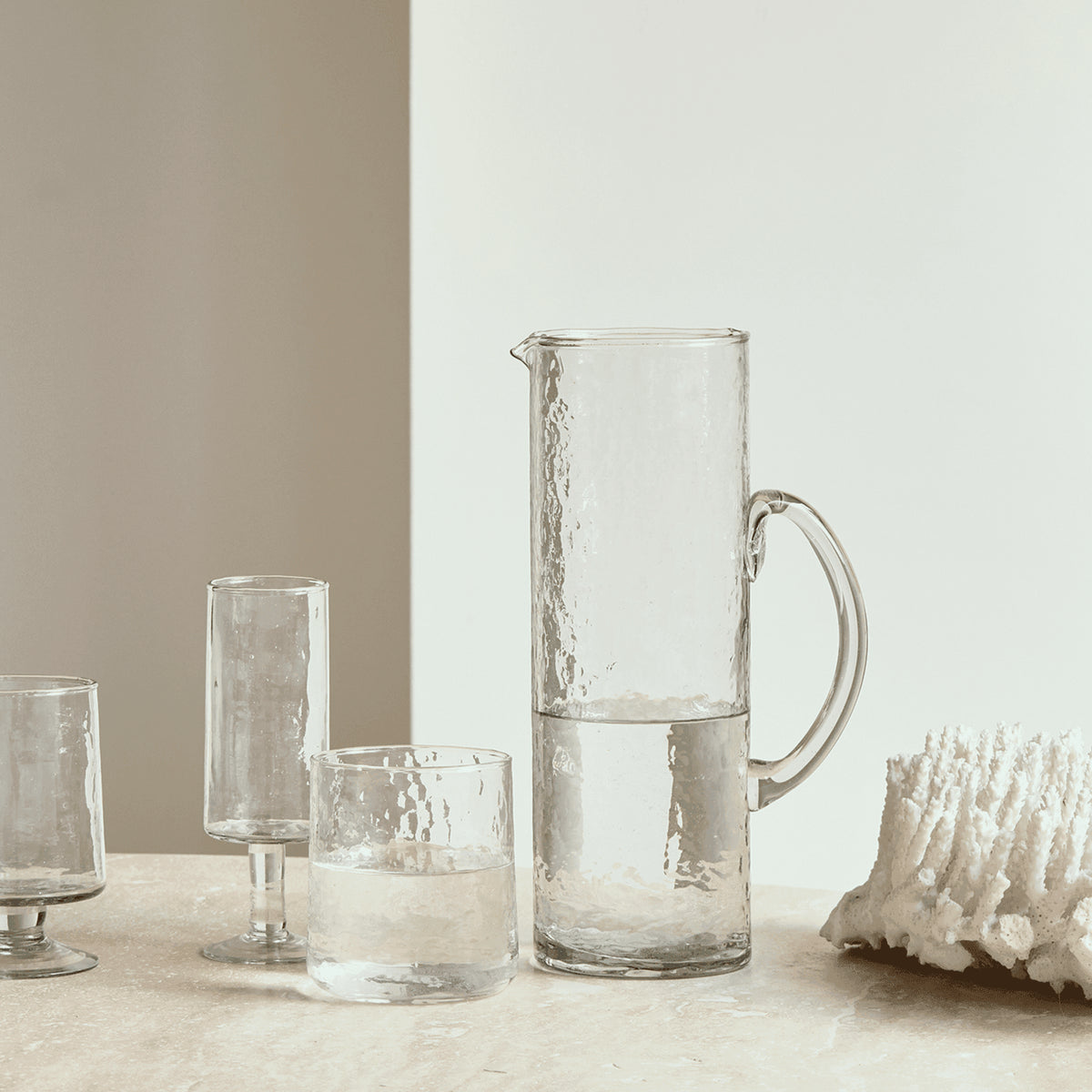 Tumbler Hammered Transparent (set of 4)