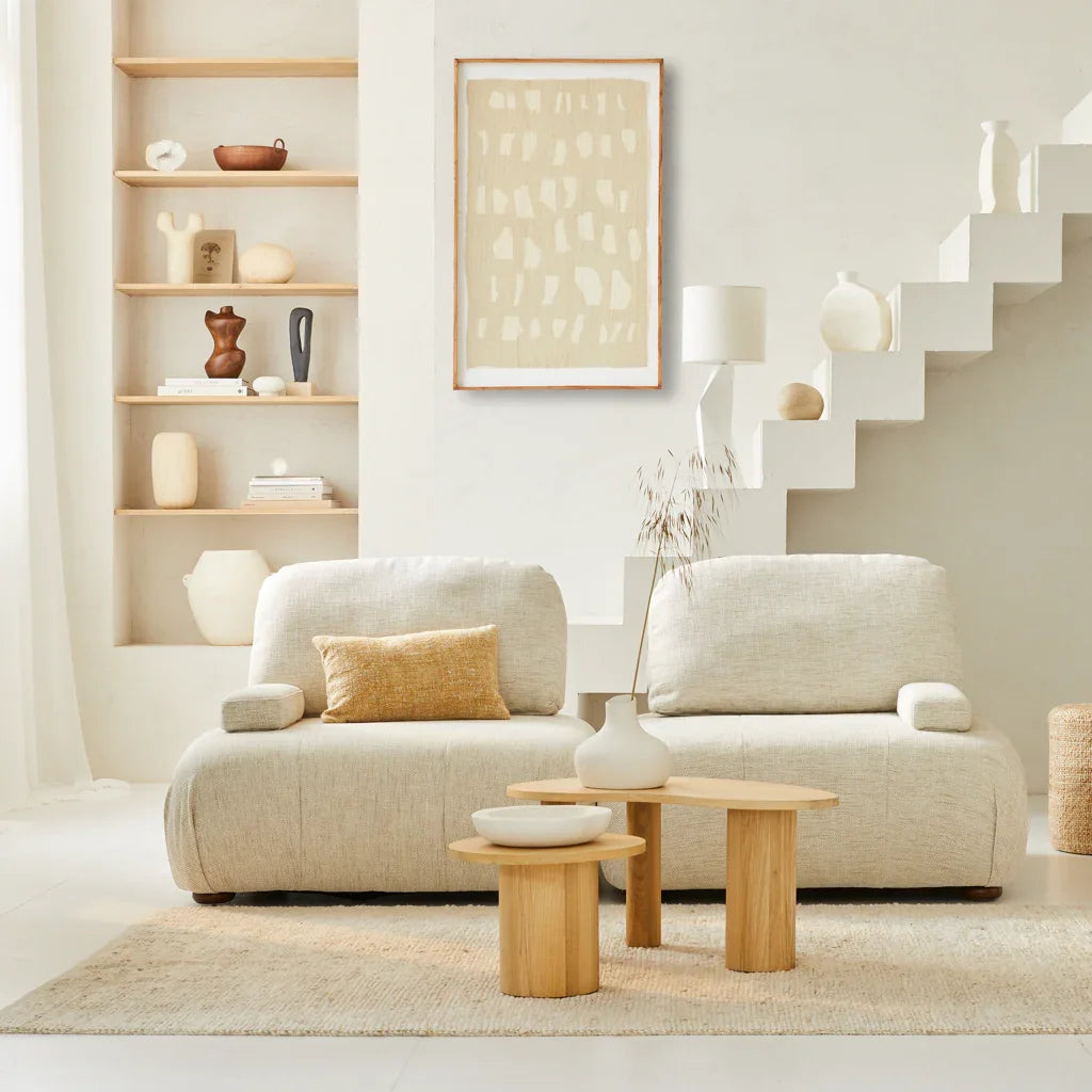 Armrest modular sofa natural