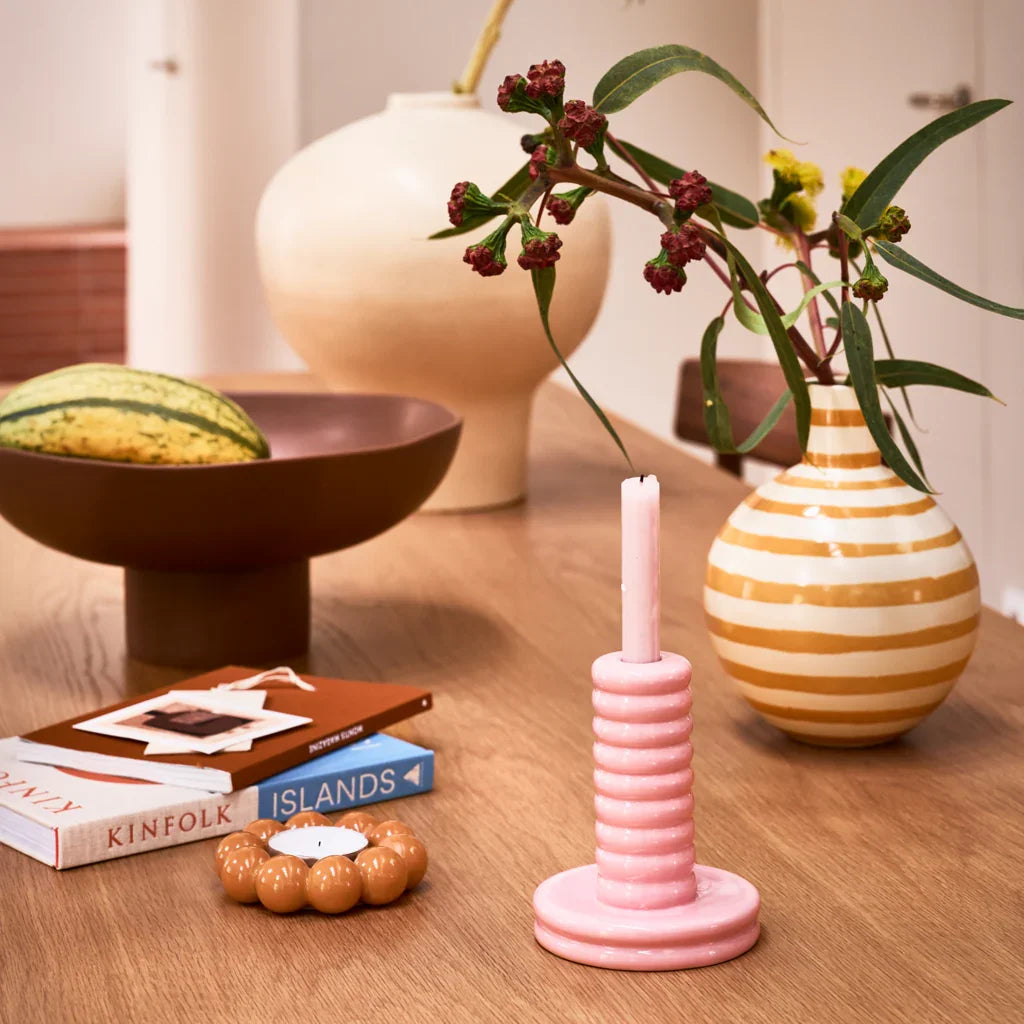 Candle holder Kabelo, Mellow rose (set of 2)