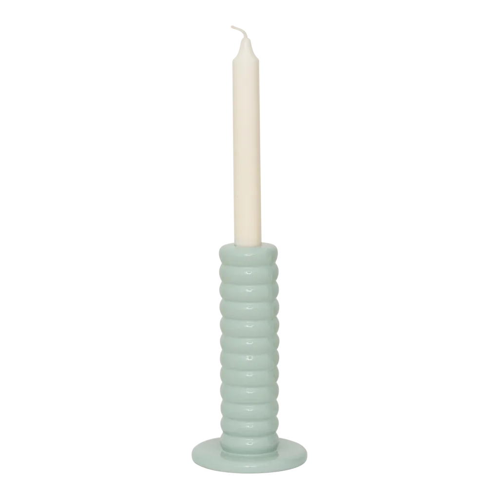 Candle holder Tebongo, Sea foam (set of 2)
