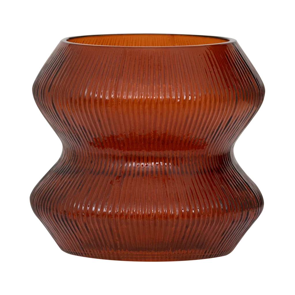 XL tealight holder Skye, Deep orange (set of 2)
