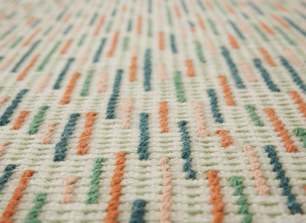 GAN Backstitch Busy Rug, Green