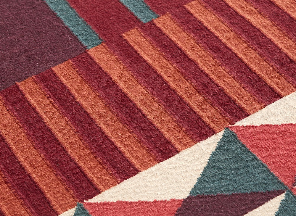 GAN Ndebele Rug, Red