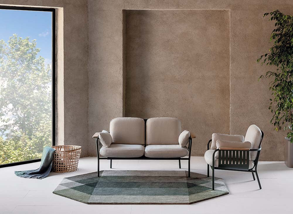 GAN Diamond Rug, Green-Grey