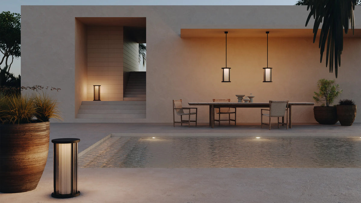 ION Pendant and Floor - courtyard dining | Photo: Rakumba