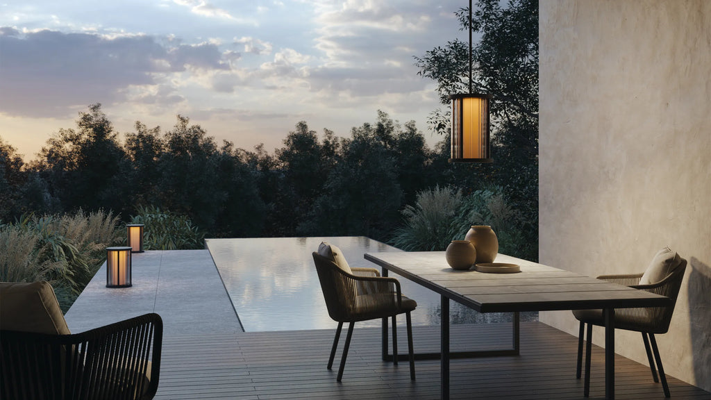 ION Pendant - outdoor dining at dusk | Photo: Rakumba