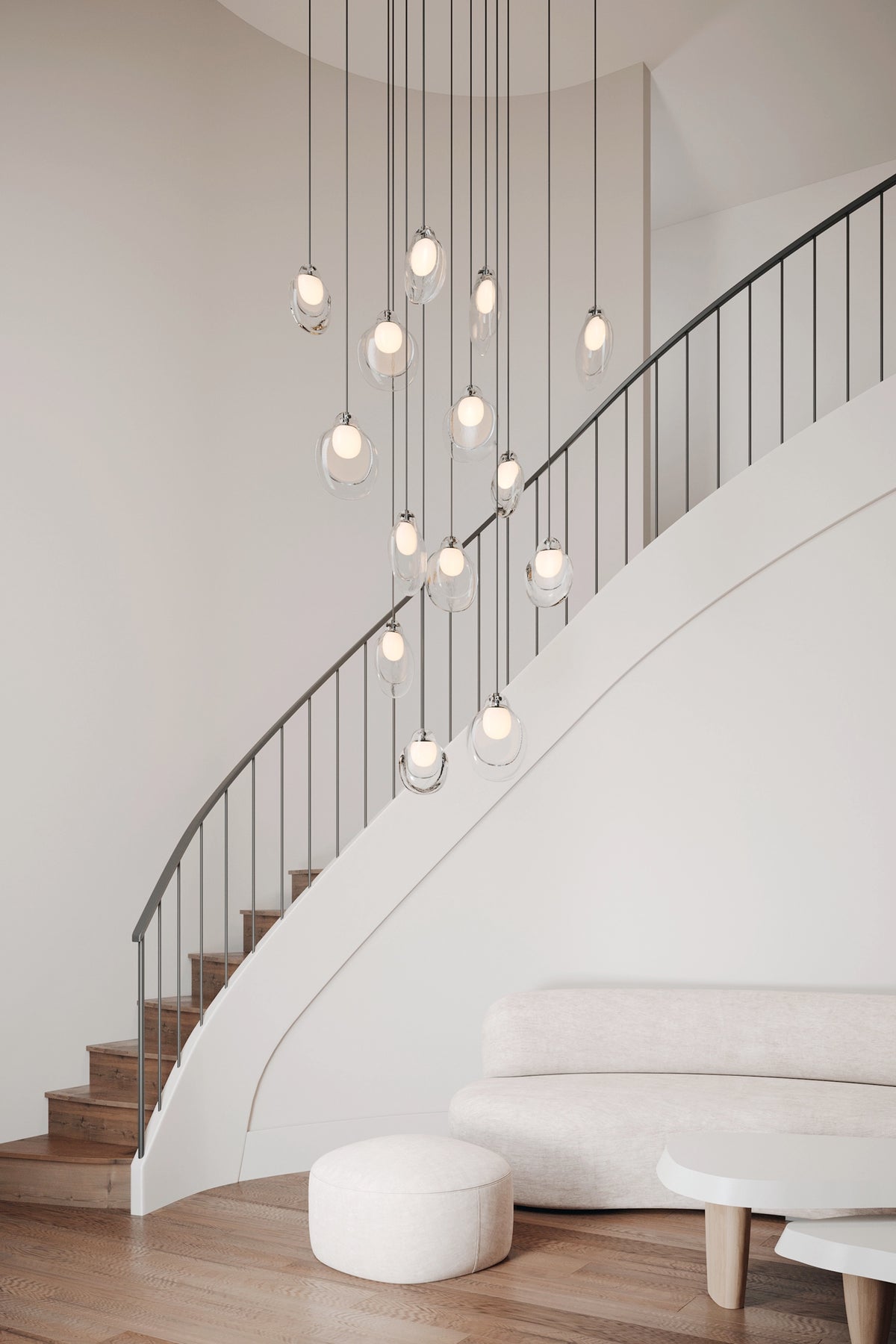 PETAL Pendant - stairwell cascade | Photo: Rakumba