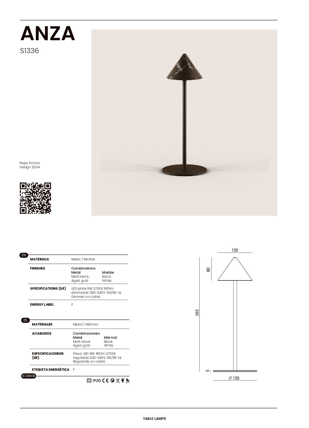 Anza Table Lamp, image: Aromas