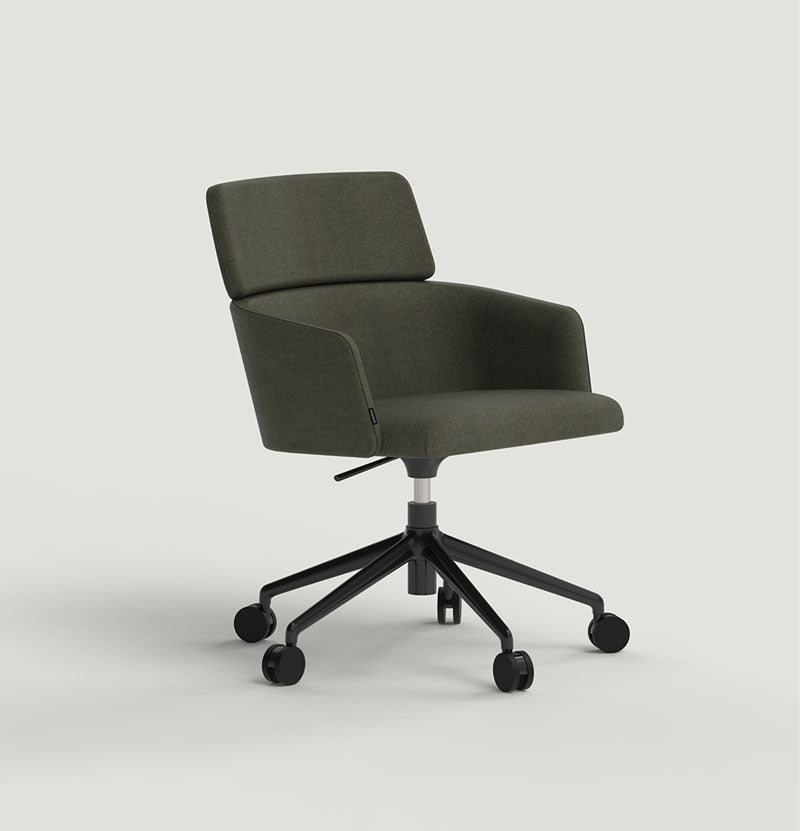 Concord Armchair, 5-star swivel base on castors, image: Capdell