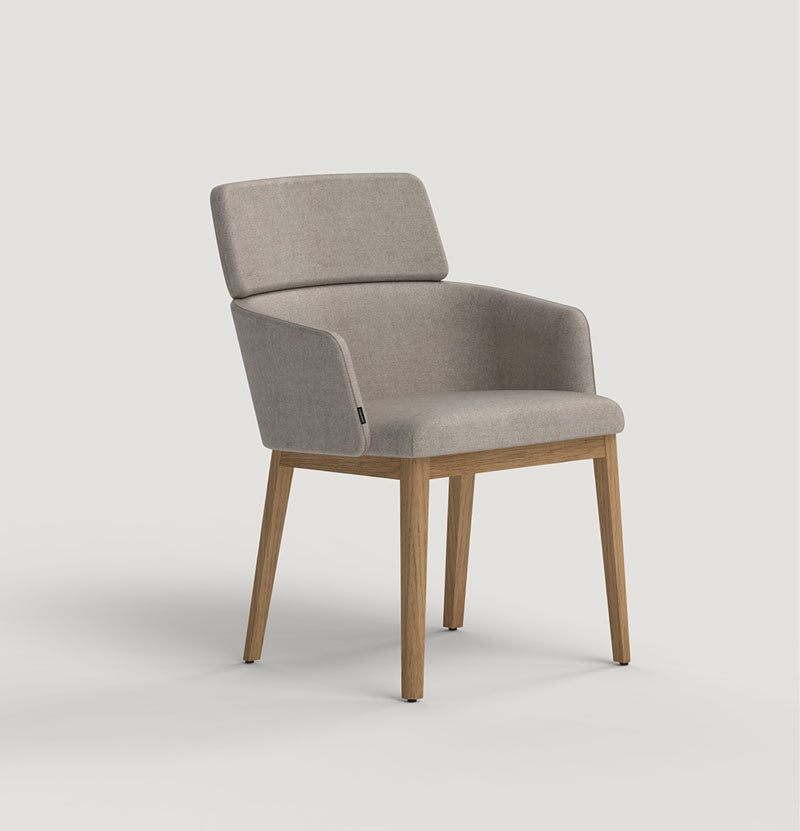 Concord Armchair, upholstered with wood base, image: Capdell