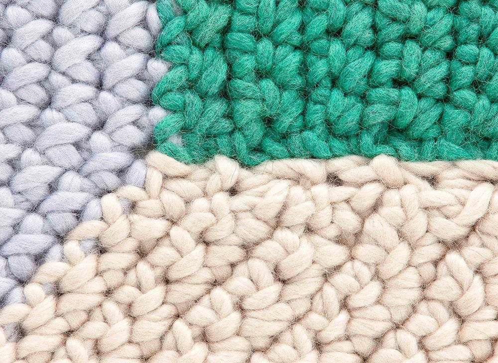 GAN Crochet Mono Rug, Blue