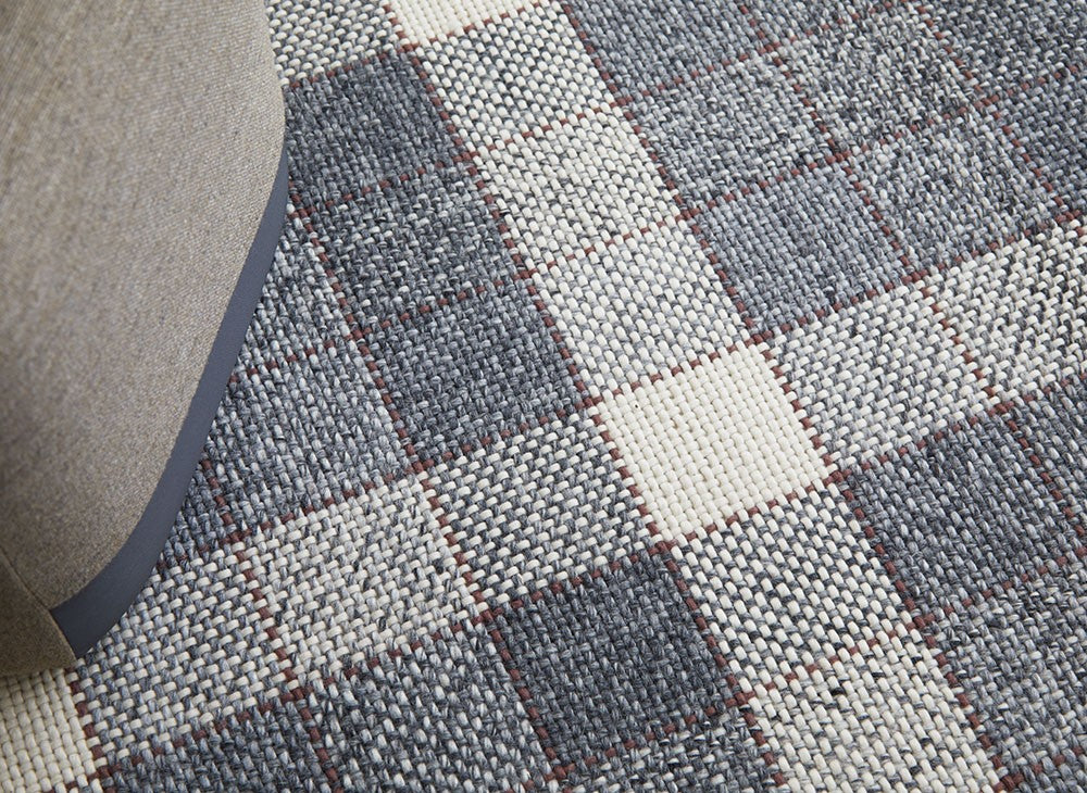 GAN Cuadros Rug, Grey Rust
