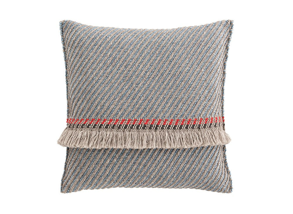 GAN Garden Layers Cushion, Diagonal Almond-Blue