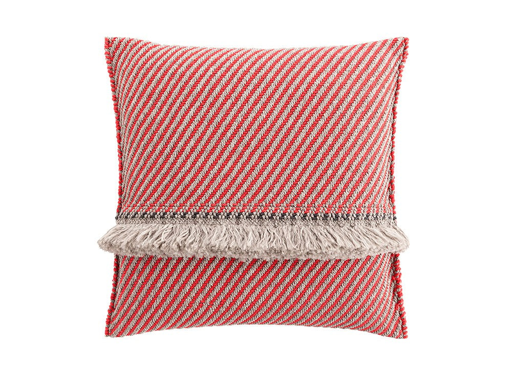 GAN Garden Layers Cushion, Diagonal Almond-Red