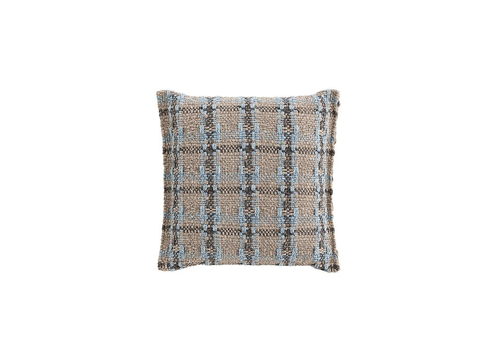 GAN Garden Layers Cushion, Checks Blue